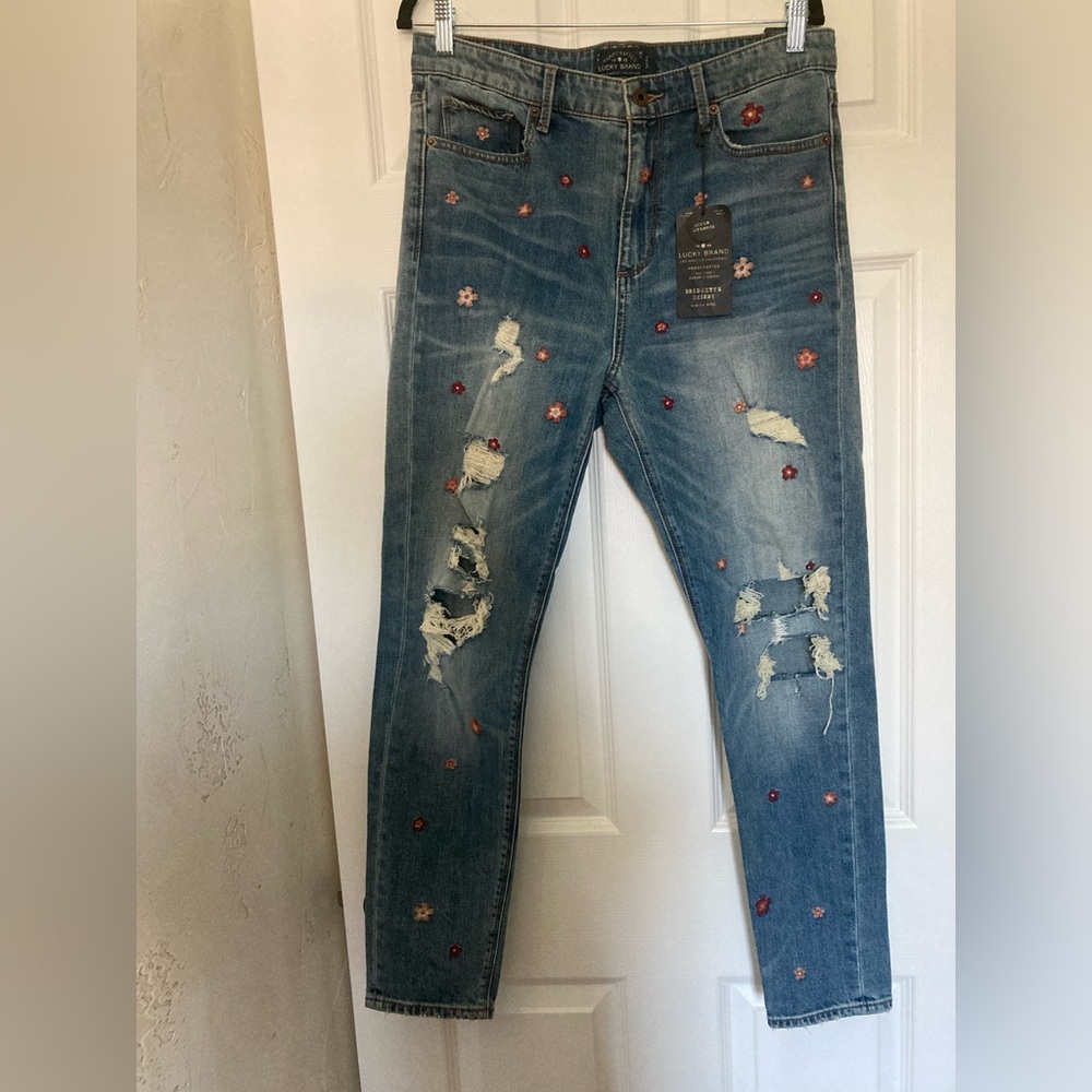Lucky Brand Blue Bridgette High Rise Skinny Jeans, Size 30